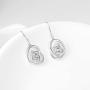AOBOCO Sterling Silver Irish Celtic Earrings, Love Heart Dangle Drop French Hook Earrings with Crystals from Austria, Celtic Jewelry Irish Gifts for Women