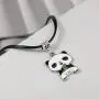Winssi Cute Panda Necklace with Black Cord Panda Jewelry Gift for Teen Girls and Boys Winssi Cute Panda Necklace with Black Cord Panda Jewelry Gift for Teen Girls and Boys