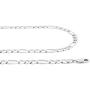 Nuragold 14k White Gold 7.5mm Solid Figaro Chain Link Necklace, Mens Jewelry Lobster Lock 20'' 22'' 24'' 26'' 28'' 30''