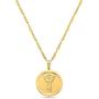 18K Gold Divine Child Medallion Pendant in 18K Gold 2MM Singapore Chain Necklace -18''