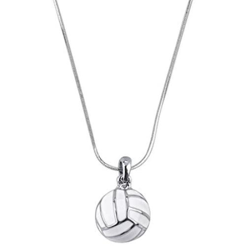 Lux Accessories Volleyball Sport Pendant Charm Necklace Sport Voleyball Volley