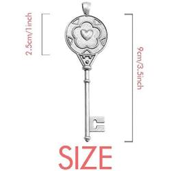 OFFbb-USA Metro Bus Aircraft Navigation Pendant Vintage Necklace Silver Key Jewelry