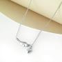 Feather Necklace for Women Sterling Silver with Lucky Star, Dainty Christmas Jewelry Gift for Her, Girlfriend, Daughter, Sister, 16~18 IN