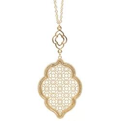 StylesILove Womens Trendy Pave Rhinestone Long Chain Quatrefoil Pendant Necklace Dangle Earrings
