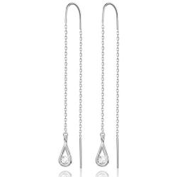 ✦Gifts for Mothers Day✦18K Gold Plating 925 Sterling Silver CZ Hollow Teardrop Dangle Earrings Cubic Zirconia Circle Hypoallergenic Earrings Jewelry for Women and Girls