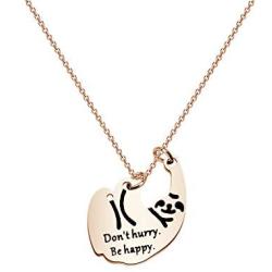 Simple Tiny Sloth Pendant Necklace Handstamped Dont Hurry Be Happy Sloth Jewelry for Women Girls Sloth Charm Necklace Gifts for Sloth Lovers and Animal Lovers