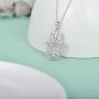 Hamsa Hand Pendant Necklace Sterling Silver Hamsa Hand Fatima Evil Eye Necklace Yoga Buddha Menhdi Ganesh Hand Good Luck Jewelry