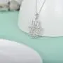 Hamsa Hand Pendant Necklace Sterling Silver Hamsa Hand Fatima Evil Eye Necklace Yoga Buddha Menhdi Ganesh Hand Good Luck Jewelry