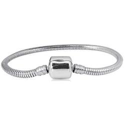 SBI Jewelry Stainless Steel Charm Bracelets for Bead Charms Snake Chain for Women Girls Birthday Gift