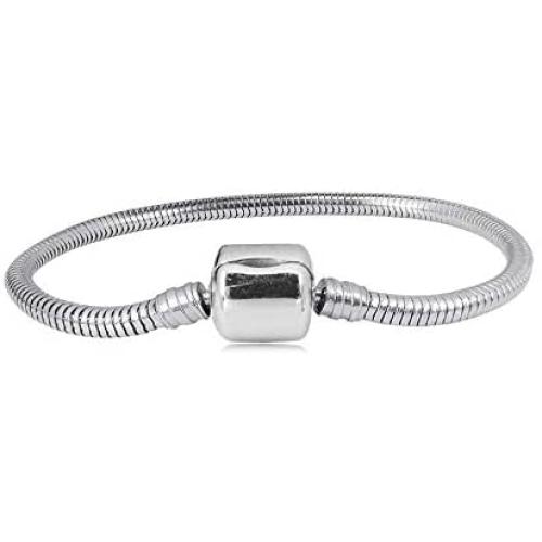 SBI Jewelry Stainless Steel Charm Bracelets for Bead Charms Snake Chain for Women Girls Birthday Gift
