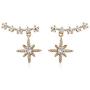 Cathercing Gold Ear Jackets for Women Girls Minimalist Crystal Star Earrings Studs Simple Hypoallergenic Earrings Lightweight Earrings Modern Jewelry Daily for Gift (gold)