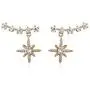 Cathercing Gold Ear Jackets for Women Girls Minimalist Crystal Star Earrings Studs Simple Hypoallergenic Earrings Lightweight Earrings Modern Jewelry Daily for Gift (gold)