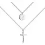 YL Sideways/Ankh Cross Necklace Sterling Silver Infinity/Curved Bar/Eye of Horus/Wishbone/J Letter Initial/Sideways Letter K/Hamsa Hand/Peace Sign Pendant Multilayer Chain Layered Jewelry