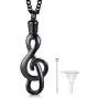 MEALGUET Stainless Steel Musical Note Openable Cremation Urn Pendant for Ashes Memorial Necklace Keepsake Jewelry,24'' Chain MEALGUET Stainless Steel Musical Note Openable Cremation Urn Pendant for Ashes Memorial Necklace Keepsake Jewelry,24'' Chain