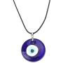 Evil Eye Necklace Turkish Blue Glass Evil Eye Pendant Necklaces Hamsa Hand Leather Rope Chain Necklace for Women Men Girls Lucky Protection Jewelry
