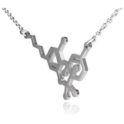 Clayton Jewelry Labs THC Tetrahydrocannabinol Weed Marijuana Molecule Stainless Steel Necklace