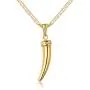 Boys & Mens Gold Chain Shark Tooth Necklace | Barzel 18K Gold Plated Flat Mariner / Marina Chain Necklace 3MM With Shark Tooth Pendant For Mens, Boys, Ladies & Girls - Made In Brazil