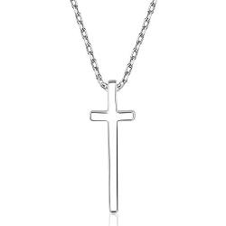 Annis Munn 925 Sterling Silver Sidecross Necklace Faith Hope Pendant Necklace Jewelry for Women Lady and Girls