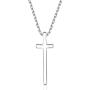 Annis Munn 925 Sterling Silver Sidecross Necklace Faith Hope Pendant Necklace Jewelry for Women Lady and Girls