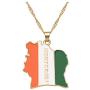 Askana Fashion Unisex Country Countrys Flag Map Gold Pendant Necklaces