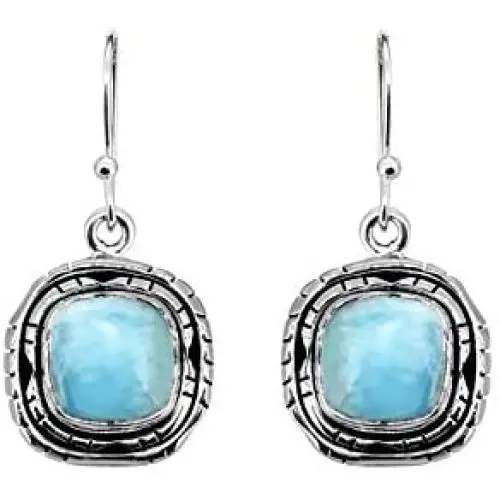 YoTreasure 1.30'' Larimar Dangle Earrings Solid 925 Sterling Silver Jewelry YoTreasure 1.30'' Larimar Dangle Earrings Solid 925 Sterling Silver Jewelry