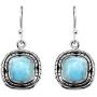 YoTreasure 1.30'' Larimar Dangle Earrings Solid 925 Sterling Silver Jewelry