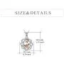 YFN Sterling Silver Celtic Knot Necklace Rose Flower Pendant Good Luck Irish Jewelry for Women Gifts (Rose Gold)