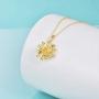 LUHE S925 Sterling Silver Sun Flower Ladybug Pendant Necklace Jewelry Gifts for Girlfriend Mom