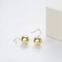Carleen 14K Yellow Gold Plated 925 Sterling Silver Dainty Statement Large Ornamental Round Ball Drop Dangle Earrings Delicate Fine Jewelry Stud Earrings for Women, Ball Diameter 12mm