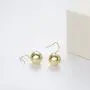 Carleen 14K Yellow Gold Plated 925 Sterling Silver Dainty Statement Large Ornamental Round Ball Drop Dangle Earrings Delicate Fine Jewelry Stud Earrings for Women, Ball Diameter 12mm