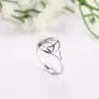 VASSAGO Stainless Steel Irish Triquetra Trinity Celtic Knot Ring Hollow Out Design High Polished Round Charm Bands for Men Women Teens