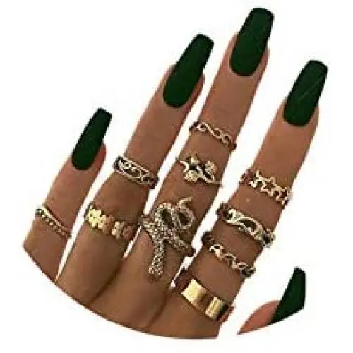 Snake Knuckle Stacking Ring Set Boho Vintage Gold Stackable Midi Finger Rings for Women Teen Girls Snake Knuckle Stacking Ring Set Boho Vintage Gold Stackable Midi Finger Rings for Women Teen Girls