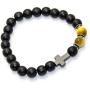 Mgutillart 8MM Natural Stone Matte Agate Beads Bracelet Hematite Cross Bracelet