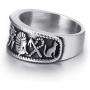 Elfasio Men Stainless Steel Rings Egyptian Eye of Horus Cross of Life Ankh Symbol Vintage Band Jewelry Size 8-13