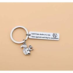 SEIRAA Squirrels Jewelry Gift for Squirrels Lover I dont Have Ducks Or a Row I Have Squirrels Keychain Gift for Friends