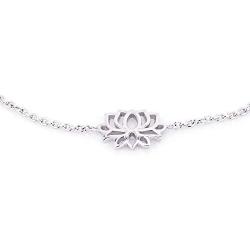 Vanbelle Sterling Silver Jewelry Lotus Charm Bracelet with Rhodium Plating for Women and Girls