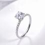 HAFEEZ CENTER 14K Solid Gold Demi Comfort Fit 1ct D-E Color Round Brilliant Cut Moissanite Engagement Ring