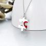 ROMANTIC WORK Lesbian Couples Gifts 2 Pcs Sterling Silver Jigsaw Puzzle Piece Necklace Matching Couple Pendant LGBT Jewelry Set for Women Couple Lover Girlfriend