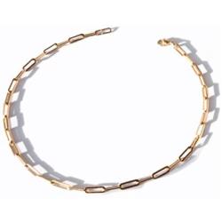 MooseMiroir Paperclip Chain Necklace for Women Girl 18k Real Gold Plated Stainless Steel Minimalistic Oval Link Choker y2k Jewelry y2k Necklace Preppy Jewelry chainsfor Women