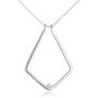 925 Sterling Silver Ring Holder Necklace For Women Elegant Rhombic Necklace Nurse Gifts Zirconia Engagement Ring Holder Jewelry Best Gifts For Wife