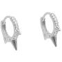 Punk Spikes Stud Small CZ Hoop Earrings for Women Teen Girls Men 925 Sterling Silver Charms Huggie Hoops Cuff Cartilage Stud Tragus Helix Crystal Wrap Earrings Hypoallergenic Rock Fashion Jewelry