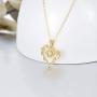 14k Solid Gold Heart Shaped Sunflower Pendant Necklaces for Women - Moissanite Necklaces Gold Jewelry Present for Wife Girlfriend Mother