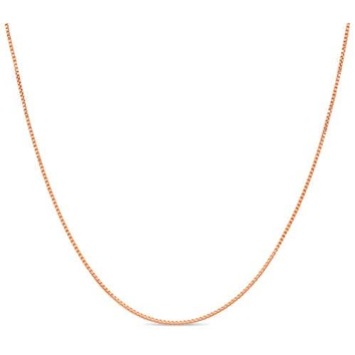 Rose Gold Plated Sterling Silver 1mm Box Chain w/spring ring