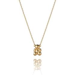 MaLove Sweet Teddy Bear Inspirational Pendant Necklace, Handmade Gold-Tone Plated Pendant Necklace Jewelry Gift for Women