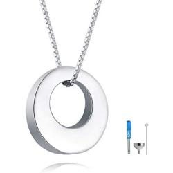 Jinlou Circle of Life Urn Necklace 925 Sterling Silver Cremation Eternity Memorial Pendant for dog ashes jewelry earn necklace for ashes