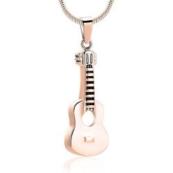 mingkejw Cremation Jewelry Guitar Urn Necklaces for Ashes for Women Men Keepsake Memorial Necklace Ashes Pendant