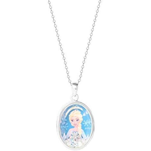 Disney Frozen Silver Plated Teardrop Pendant, 18'' Chain