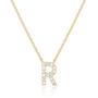 PAVOI 14K Yellow Gold Plated Cubic Zirconia Initial Necklace | Letter Necklaces for Women