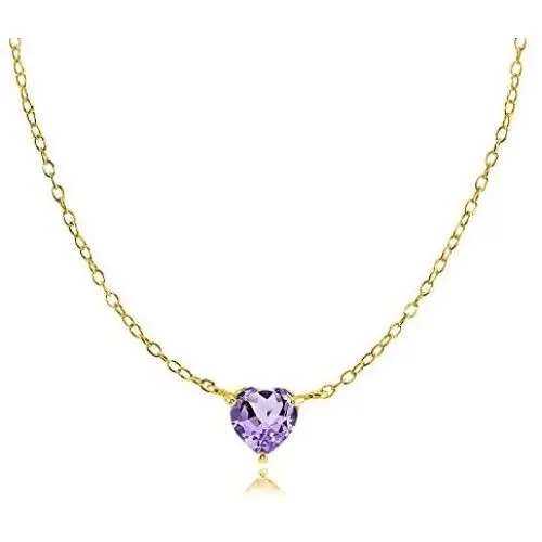 Ice Gems Yellow Gold Flashed Sterling Silver Small Dainty Cubic Zirconia Heart Choker Necklace Ice Gems Yellow Gold Flashed Sterling Silver Small Dainty Cubic Zirconia Heart Choker Necklace