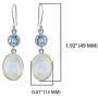 YoTreasure Moonstone Blue Topaz 925 Sterling Silver Dangle Earrings Jewelry